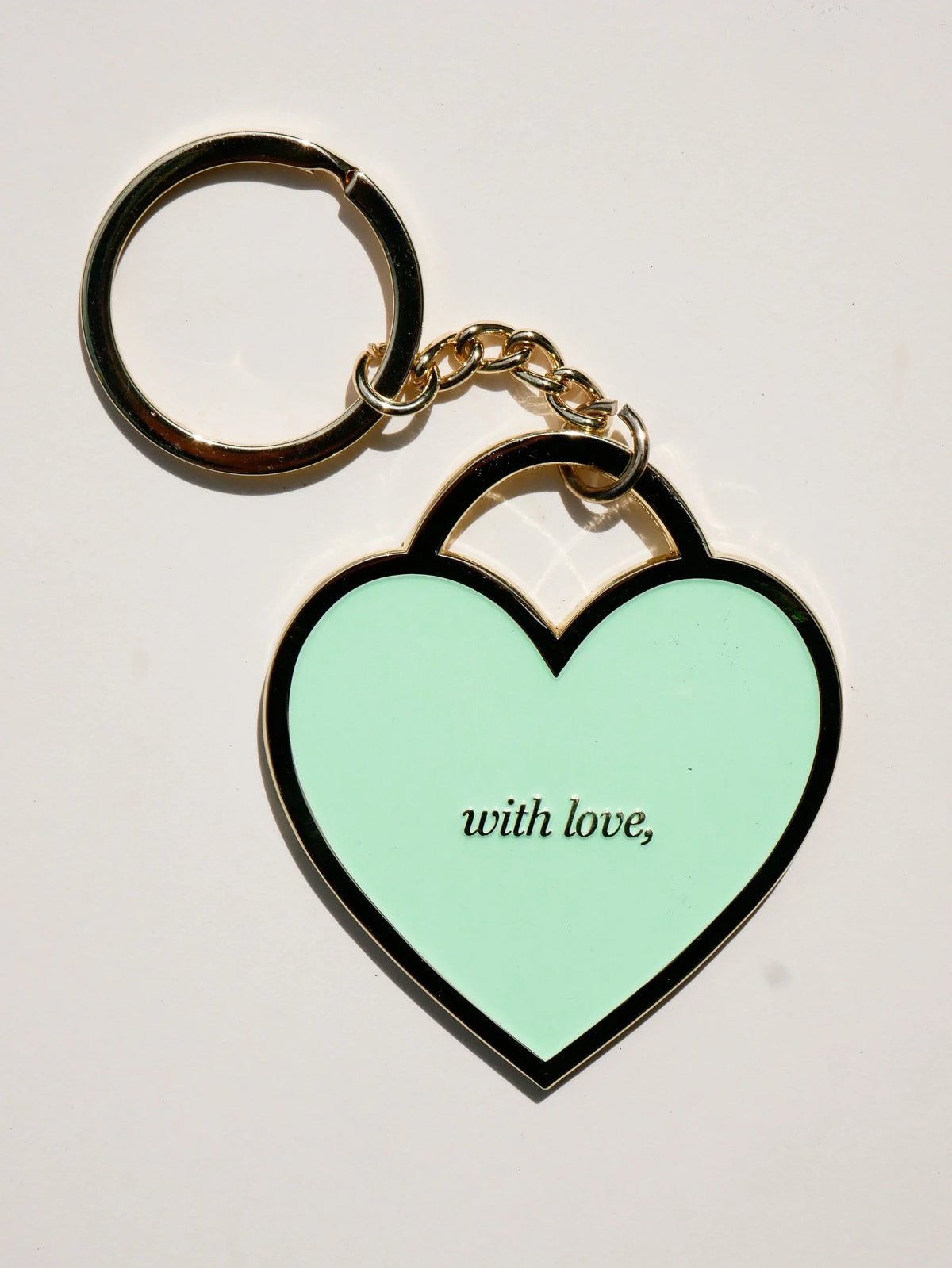 Green heart keychain on car keys, Mr Wiff accessories